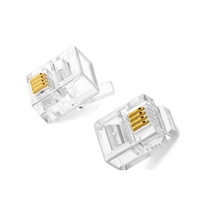 Connecteur Mâle Modulaire RJ11 4P4C à 4 Broches avec Contact en Cuivre et Boîtier ABS 1.5A 120V pour Câble Téléphonique