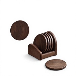Wooden <b>Round</b> Contemporary Eco-Friendly Drink Mat Coasters 33cm Diameter for <b>Coffee</b> Dining <b>Tables</b> and Office - Product Image 6