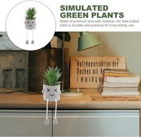 OH ARTS Mignon Jambe Suspendue Plantes Succulentes Artificielles Ciment Pot Bonsaï Bureau Bureau Décor Maison Jardin Intérieur Balcon Table Verdure