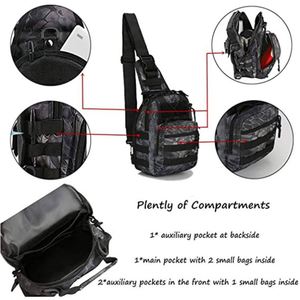 AYPPRO 1000d Nylon Cordura Adulto Montañismo Mochila de mensajero al aire libre Single Sling Tactical Crossbody Bag - Product Image 3
