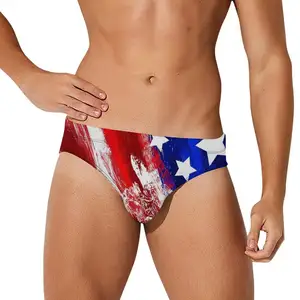 2024 New Design Low Waist Beach Bikini Briefs Custom Made Print Swim Thongs Swimwear For Men
