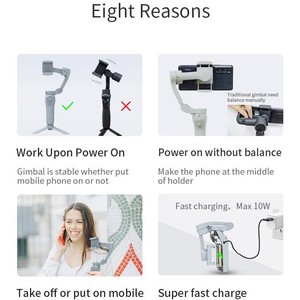 Estabilizador de Gimbal para Smartphone de 3 Ejes, Portátil, con Seguimiento por IA y Soporte Bluetooth, Gris L7Cpro - Product Image 3