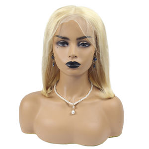 Pelucas de Cabello Humano Indio Virgen al 180% con Frente de Encaje, Cabello Brasileño Indio, Lacio y Rubio, para Mujeres Negras - Product Image 4