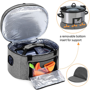 Double Layers Reusable Portable Insulated Fashion Lady Summer <strong>Slow</strong> <strong>Cooker</strong> Picnic <strong>Bag</strong> with Support Pad and Adjustable Straps - Product Image 4