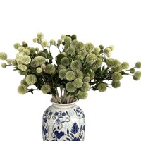 Fleurs artificielles sphériques bleues à 6 têtes en forme d'allium, plantes artificielles pour la décoration intérieure, embellissements de scène, pissenlit artificiel noué à la main