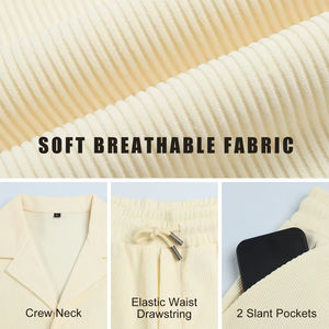 Ensemble décontracté rayé d'été pour hommes – Confortable et de haute qualité – Vente en gros - Product Image 2