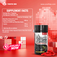 Capsules de racine de Maca noire et Arginine, formule double action 1000mg, extrait 20:1, pour la résistance physique des adultes, 90 gélules, OEM ODM
