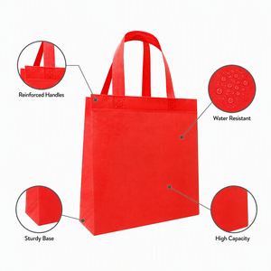 Richer Long Lasting Reusable Carrier <b>Bags</b> Spunbond Fabric Stock Ready Reinforced Bottom Washable Custom Logo Sublimation Print - Product Image 2