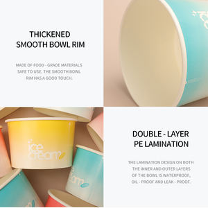 Tapa de papel desechable de doble pared para vasos de helado, con logo personalizado impreso, para gelato y yogur helado, 4oz/5oz/8oz, grado alimenticio, Tequila - Product Image 3