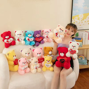 Мягкая милая плюшевая кукла на День Святого Валентина, плюшевый мультяшный красный плюшевый мишка с любовным сердцем, игрушка, подарок на день Святого Валентина для подруги - Product Image 6