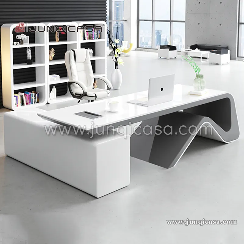 Junqi moderne intelligente gebogene Büro tisch L Form Direktor CEO Manager Tisch Schreibtisch
