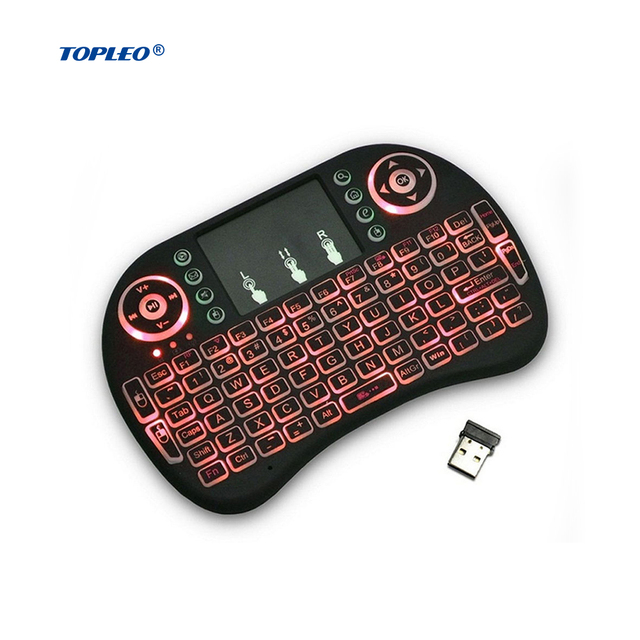 Topleo Portable Mini Keyboards Universal Rii I8 2.4g 7 Color Russian air Mous Backlit I8 Remote Control Mini Wireless Keyboard