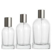 Individuell Gestaltete Parfümflasche, Runde Form, 30ml, 50ml, 100ml, Glas-Parfümsprühflasche, Mit Silbernem Deckel