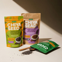 Op Maat Bedrukt Aluminium Recyclebare Biologische Chiazaden Verpakking 50G 100G Stand-Up Chia Zaden Rits Plastic Verpakkingszakjes