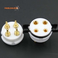 MAEZ0024 EZ-1204A EIZZ Prises en téflon plaquées or à 4 broches pour 300B 2A3 811 avec vis pour amplificateurs Hifi DIY
