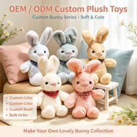 Vente directe d'usine de jouets en peluche, figurines personnalisables OEM, lapin de Pâques en peluche doux en coton PP, cadeaux pour enfants.