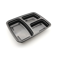 Récipient alimentaire à 3 compartiments pour préparation de repas au micro-ondes pour boîte à lunch