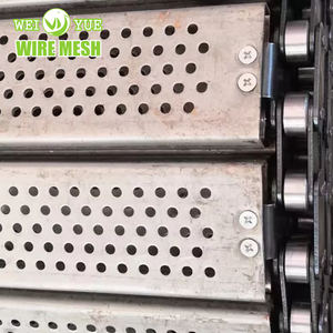 Gıda taşıma kaynağı için yüksek sıcaklık dayanımı paslanmaz çelik delikli örgülü konveyör bant dokuma zincir plaka bağlantısı - Product Image 4