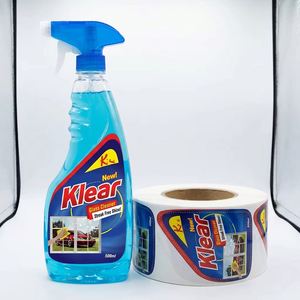 Etiquetas para Botellas de Limpiador de Vidrio Klear de 500 ml, Etiquetas Rectangulares de Papel Autoadhesivas Impermeables para Productos de Limpieza del Hogar - Product Image 1