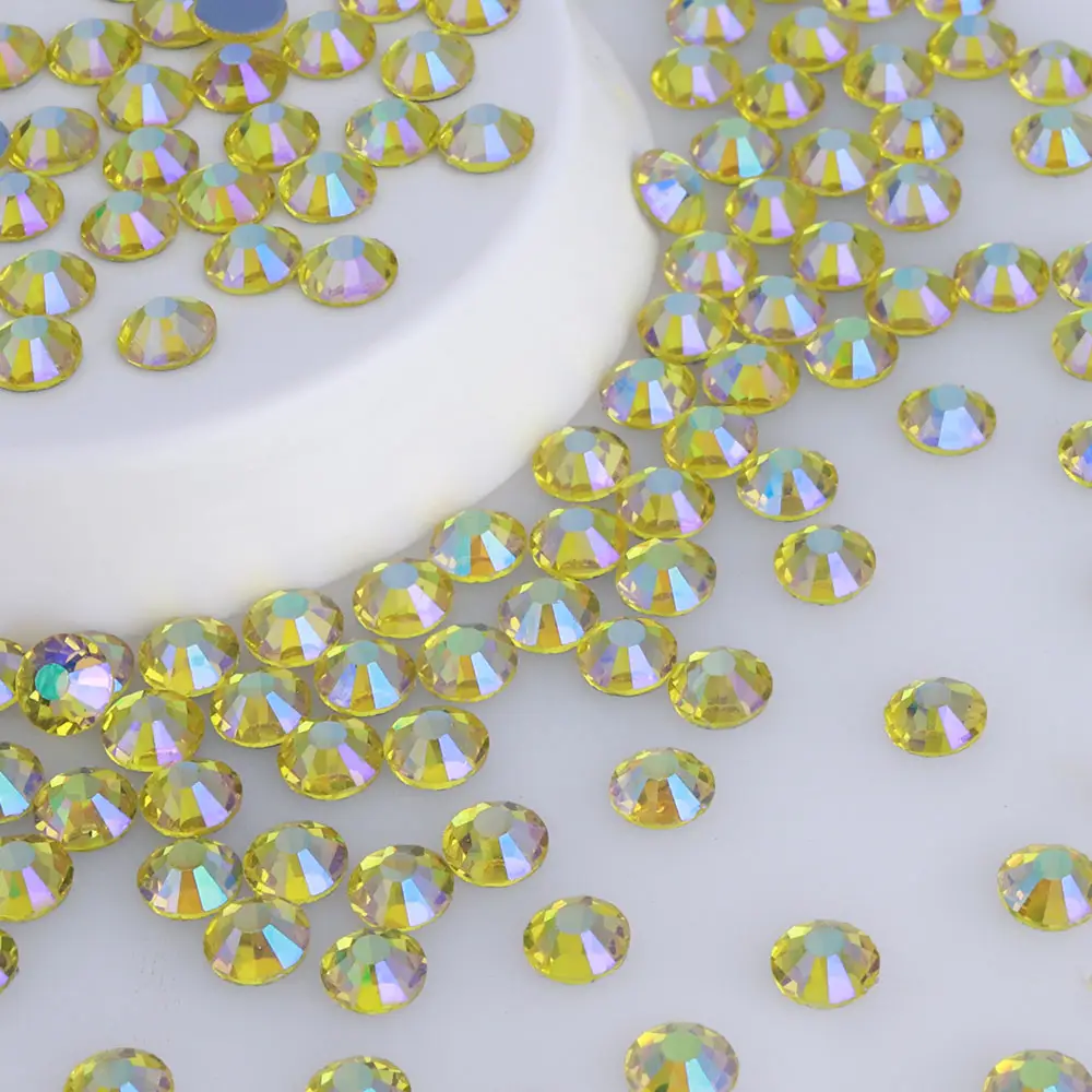 Diamantes de imitación de cristal de alta calidad de fábrica Hotfix Flat Back Glass Cristal Diamond Rhinestone al por mayor para accesorios de ropa