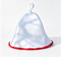 Chapeau de sauna en feutre de laine avec bordure colorée, bonnet de bain de sauna tendance, accessoire essentiel pour la salle de sauna