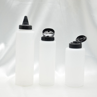 Bouteilles souples en plastique semi-transparent de qualité alimentaire de 200 ml, 350 ml, 400 ml avec étiquette personnalisée pour miel, sauce BBQ, sauce piquante, confiture