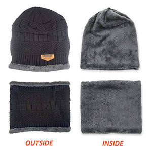 Sıcak satış 3 parça Set erkek kış şapka çocuk yetişkin boyutu kış bere eldiven ve eşarp seti - Product Image 6