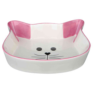 Gamelle en céramique pour chat 0,25 L 12 cm – Design visage blanc avec oreilles vertes - Product Image 4