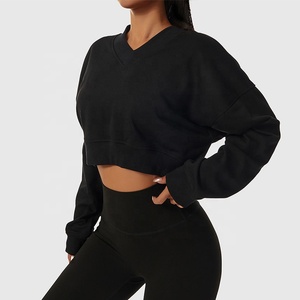 2022 all'ingrosso Crop Top donna Pullover <span class=keywords><strong>felpe</strong></span> con cappuccio e <span class=keywords><strong>felpe</strong></span> <span class=keywords><strong>moda</strong></span> Outdoor Croptops <span class=keywords><strong>per</strong></span> <span class=keywords><strong>ragazze</strong></span> - Product Image 5