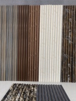 Best-seller Panneau de charbon de bois gris blanc motif de marbre Panneau mural PS avec lignes dorées Panneau de persiennes de charbon de bois