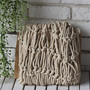 Blue Woven Cotton Rope Net <b>Wall</b> <b>Decor</b> Rectangle 150x200 Indoor Home <b>Decor</b> Hanging Item - Product Image 2