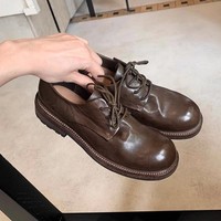 Mocassins décontractés pour femme, style Derby Oxford, aspect cuir froissé, lavés, respirants, toutes saisons