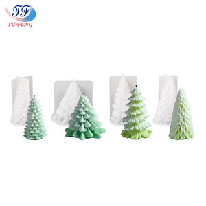 Moules en silicone en forme de sapin de Noël pour bougies et savons DIY, moule en résine époxy pour kits de fabrication de bougies pour décorations de Noël - Product Image 2