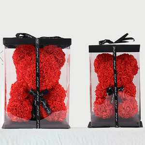 Oso de Rosas Artificiales para Decoración de Bodas, Regalo para el Día de San Valentín, Navidad, Cumpleaños, Oso de Rosas con Caja - Product Image 6