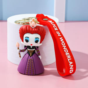 2025 nouveau Alices au pays des merveilles Silicone porte-clés <span class=keywords><strong>dessin</strong></span> <span class=keywords><strong>animé</strong></span> Alice chapeau <span class=keywords><strong>fou</strong></span> rouge reine sac pendentif en gros - Product Image 6