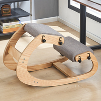 Produits en gros, chaise ergonomique à bascule en bois réglable, épaisse et confortable, sans dossier, pour s'agenouiller