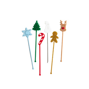 ไม้คนค็อกเทลรูปน้ำผึ้งและของหวานสำหรับคริสต์มาส ขนาด 15 ซม. ของตกแต่งเค้กสำหรับงานปาร์ตี้และของขวัญวันหยุด - Product Image 5