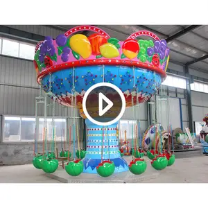 Equipamento de parque de diversões infantil com 16 lugares, cadeira voadora infantil de carnaval, mini cadeira de balanço de melancia e frutas, para venda