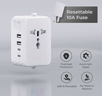 Reisende Factory Direct Adaptateur de chargeur de voyage Logo personnalisé Emballage universel 10A Prise de voyage USB Type-C Vente en gros