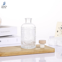 Offre Spéciale – Bouteille en Verre Transparente à Rayures Verticales, Style Colonne Romaine, 200 ml, pour Diffuseur à Bâtonnets, avec Bouchon en Liège