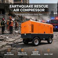 Compresseur d'air portable diesel à vis monophasé à quatre roues 16/16, faible bruit, fournisseur fiable