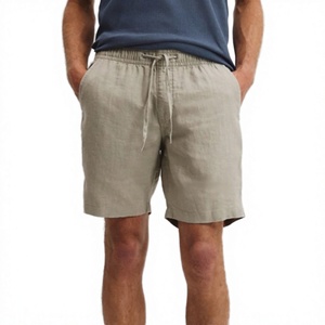 Pantalones Cortos Bermuda de Algodón de Color Sólido para Hombre, Cintura Media, con Cordón, Estilo Casual, Tejido Transpirable - Product Image 1