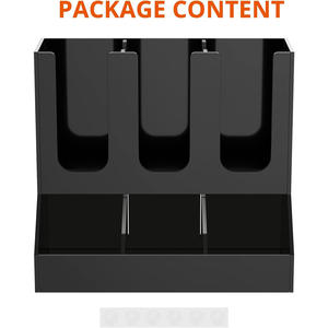 Distributeur de tasses de comptoir <span class=keywords><strong>Station</strong></span> de café noire Organisateur de condiments 6 compartiments - Product Image 4