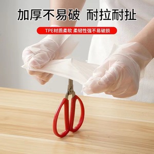 <strong>Disposable</strong> Gloves Food Grade Thickened Transparent TPE Plastic For Catering Household Use Boxed Pull Out Type Durable - Product Image 3