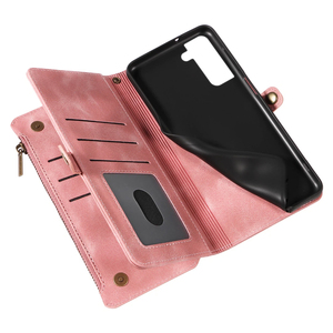 Funda de Piel Sintética para Teléfono con Ranuras para Tarjetas para Samsung S21 Plus, 9 Ranuras para Tarjetas + Bolsillo con Cremallera para Monedas, Soporte, Bloqueo RFID, 360 °   Protección - Product Image 6