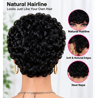 Perruques courtes bouclées en cheveux humains pour femmes, perruque pixie bouclée, perruque entièrement fabriquée à la machine