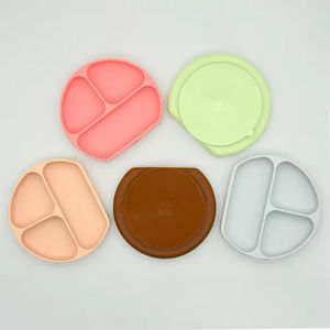 Food Grade Silicone Baby Tableware BPA Free PVC Free Phthalate Free Eco Friendly <b>Children</b> <b>Dinner</b> <b>Set</b> Handle Durable - Product Image 4