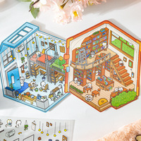 JHM Fournisseur transfrontalier exclusif, superbes autocollants de journalisation 3D pour résidence, paysage, bricolage, étiquettes de scène de maison en trois dimensions