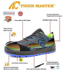 Zapatos de Seguridad Tiger <span class=keywords><strong>Master</strong></span> para Hombre, con Suela de PU Antideslizante, Parte Superior de KPU Ligera, Puntera de Acero Antipinchazos y Antiaplastamiento - Product Image 5