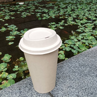 Couvre-tasses compostables pour café chaud 80mm 90mm – Couvercles jetables écologiques en bagasse de canne à sucre pour gobelets à emporter